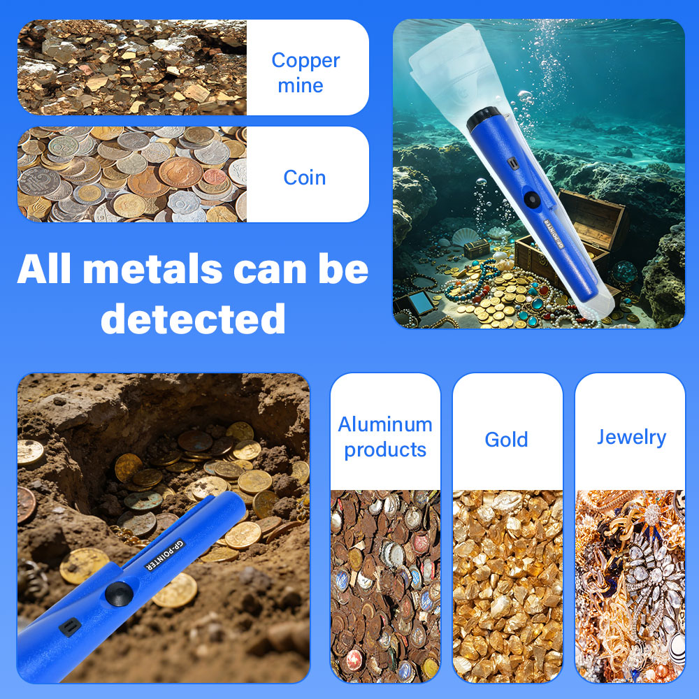 Waterproof Metal Detector Pinpointer - Draagbare metaaldetector met 360 graden scanfunctie,