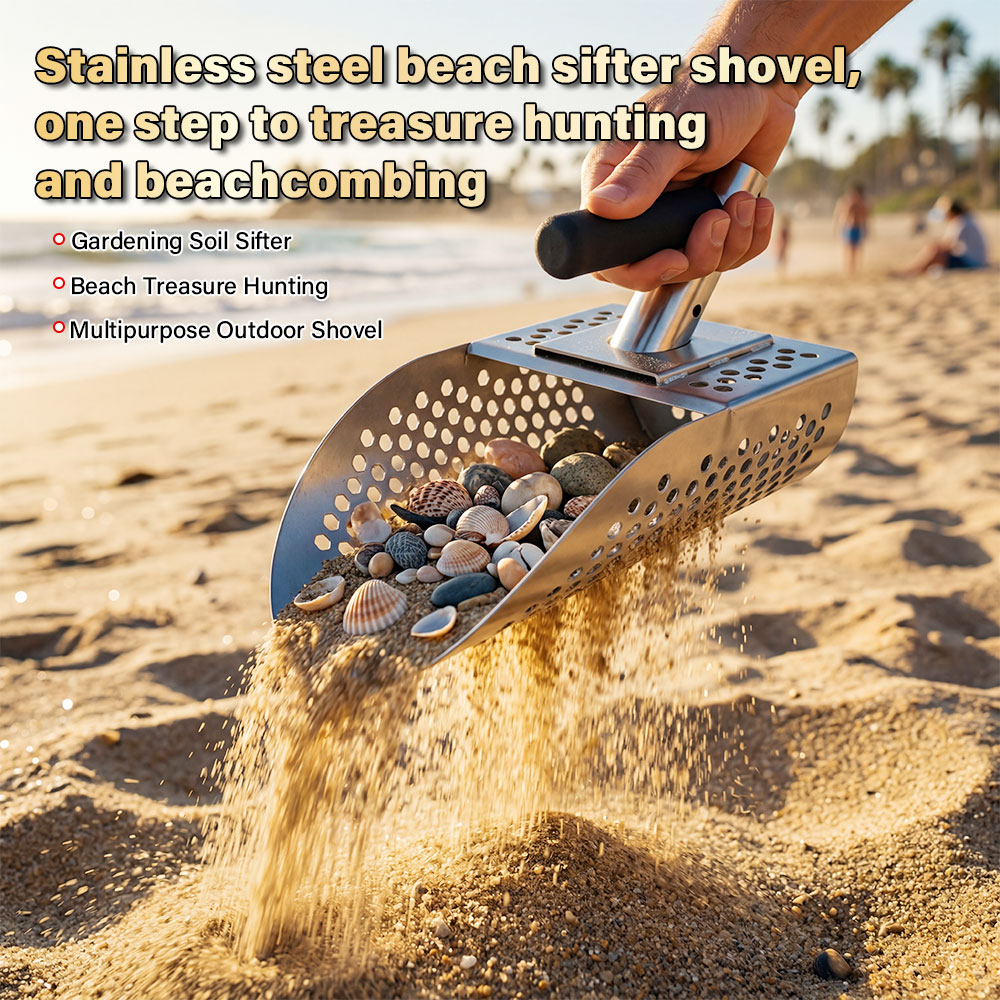 Treasure Hunting Shovel Digging Tool - Draagbare roestvrijstalen zandschep voor metaaldetectie, strandspeltenzoeken