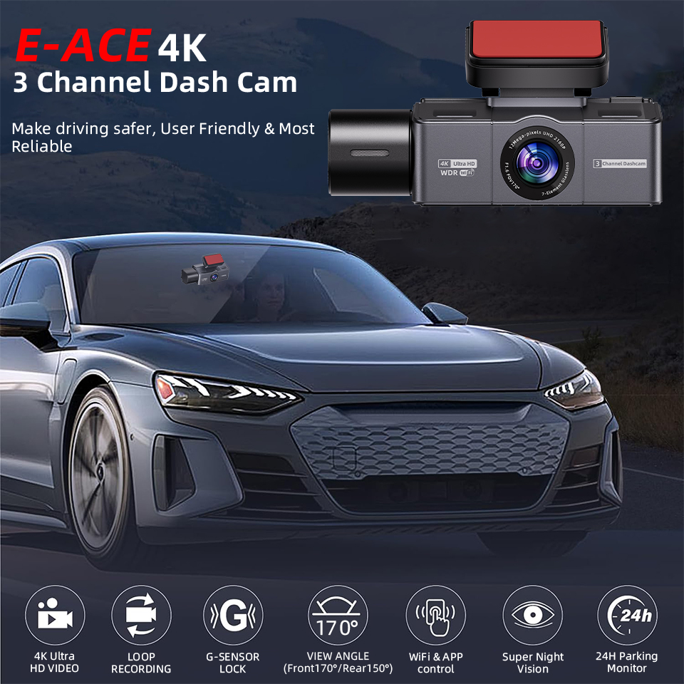 E-ACE 3-kanaals 4K Dashcam Bla - Ground Penetrating Radar Scanner recensie en prijs