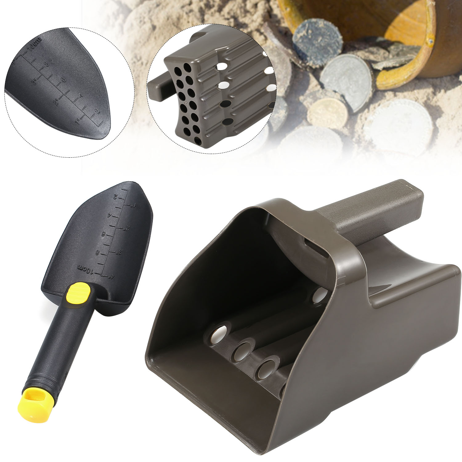 Zandgoot en schepset, graafger - Treasure Hunting Shovel Digging Tool recensie en prijs